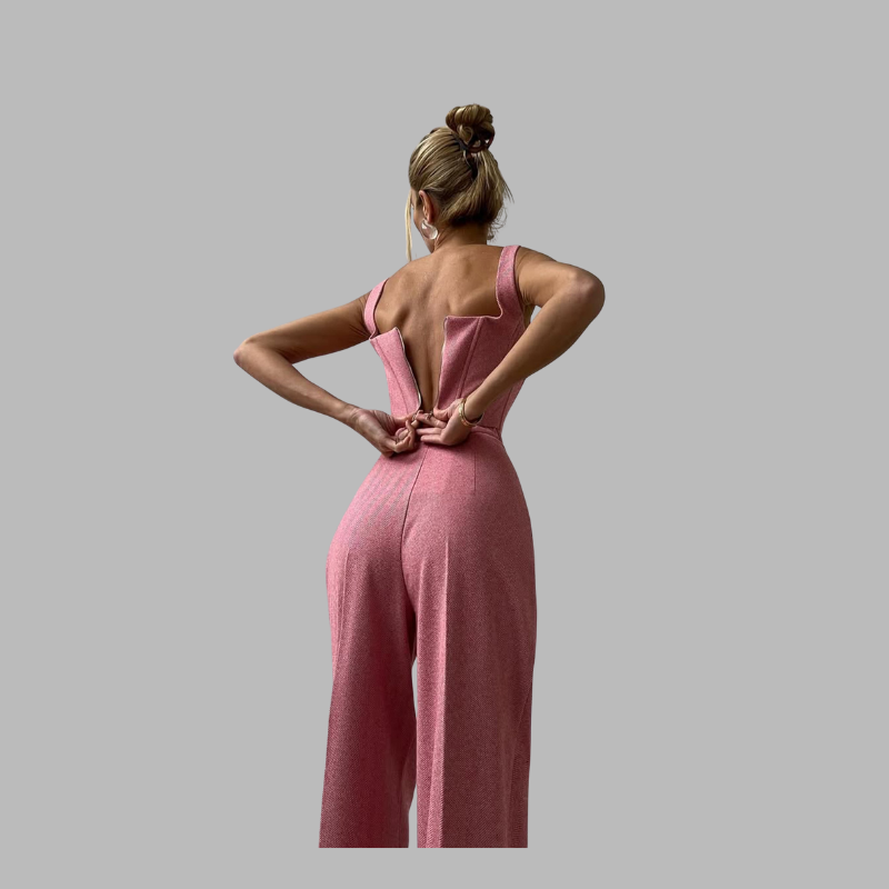 Elegancki, trzyczęściowy damski garnitur z podwójnym żakietem – elegancki strój na imprezę
